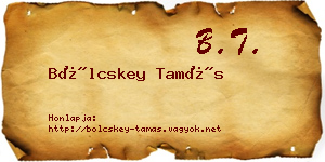 Bölcskey Tamás névjegykártya
