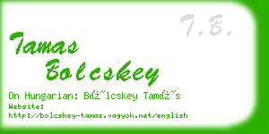 tamas bolcskey business card